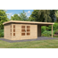 Gartenhaus-Set 'Mastorf 7' naturbelassen mit Anbaudach und Rückwand 702 x 222 x 273 cm