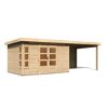 Gartenhaus aus Holz mit Doppeltür und Überdachung