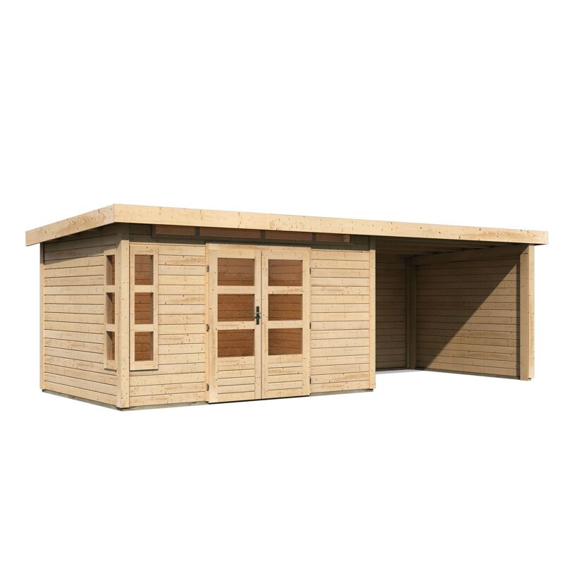 Gartenhaus mit Anbau aus Holz