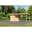 Gartenhaus-Set 'Lindow 2' naturbelassen mit Anbaudach 582 x 222 x 273 cm