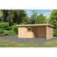 Gartenhaus-Set 'Lindow 2' naturbelassen mit Anbaudach, Seiten- und Rückwand 582 x 222 x 273 cm