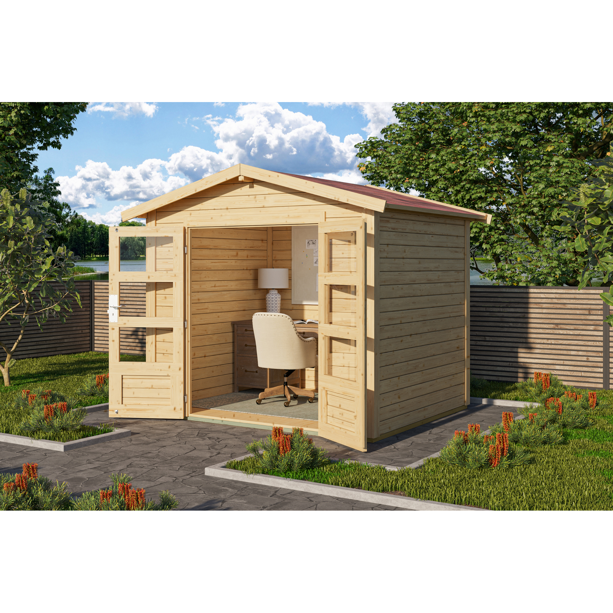 Gartenhaus 'Koberg 3' naturbelassen 270 x 230 x 234 cm