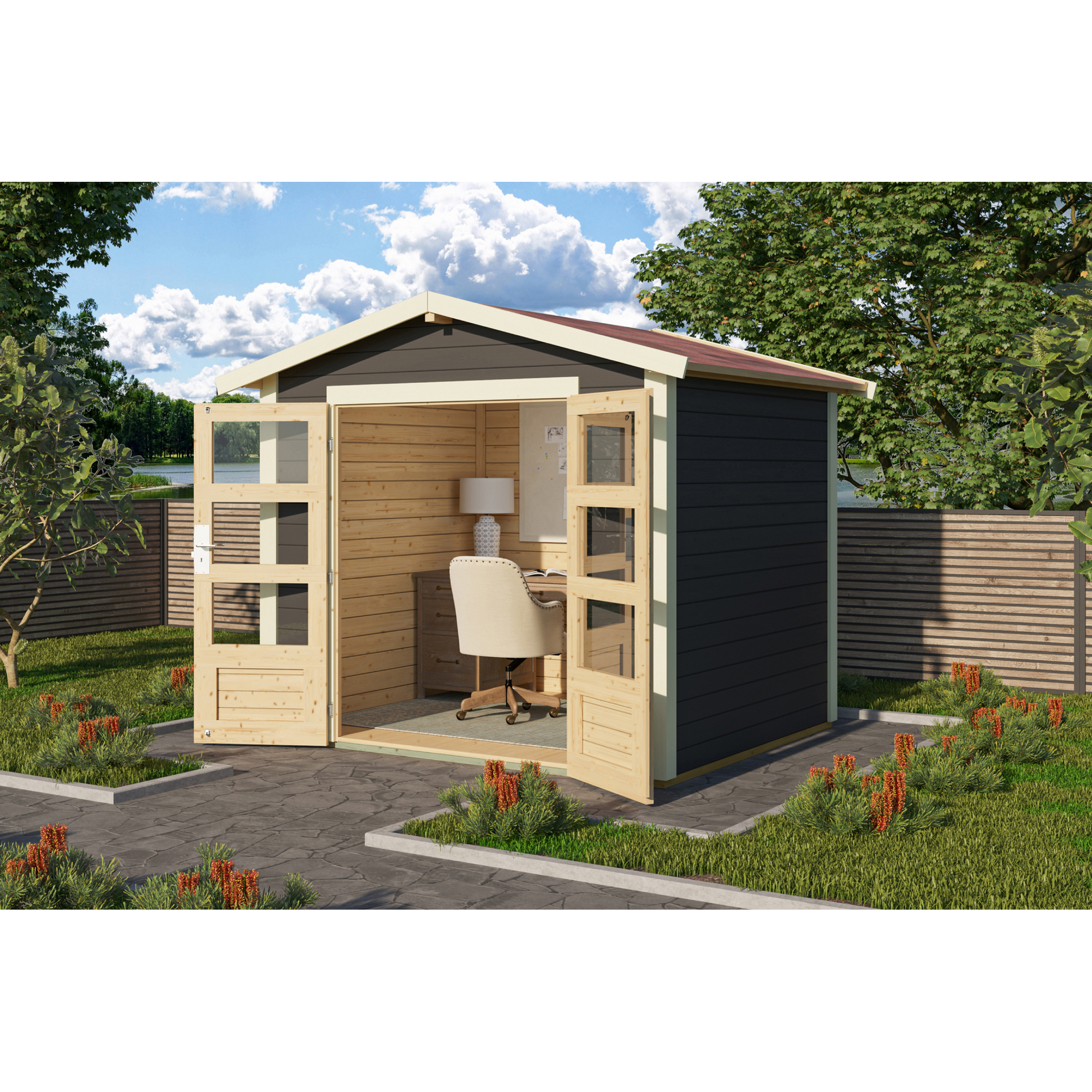 Gartenhaus 'Koberg 3' terragrau 270 x 230 x 234 cm