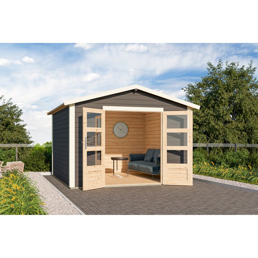 Gartenhaus'Koberg 8' terragrau 330 x 238 x 330 cm