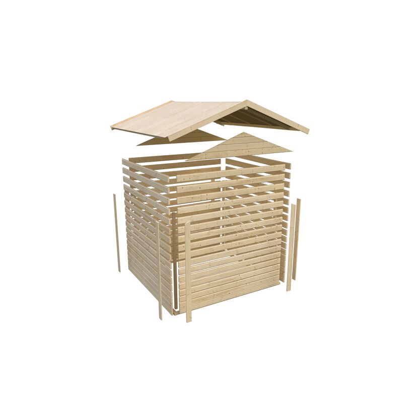 Gartenhaus'Koberg 8' terragrau 330 x 238 x 330 cm