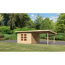Gartenhaus-Set 'Fortheim 3' naturbelassen mit Anbaudach 664 x 229,5 x 331,5 cm