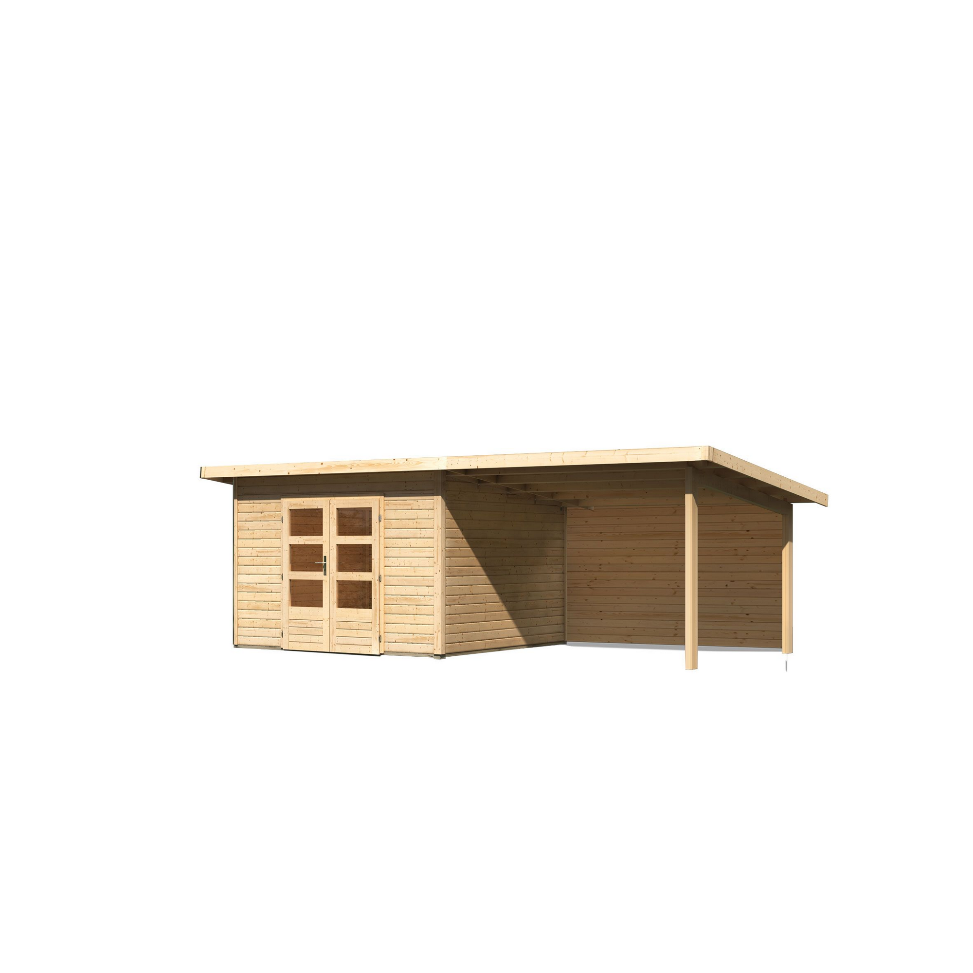 Gartenhaus aus Holz mit Überdachung