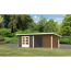 Gartenhaus-Set 'Fortheim 3' terragrau mit Anbaudach und Rückwand 664 x 229,5 x 331,5 cm