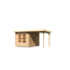 Gartenhaus-Set 'Kastrup 4' naturbelassen mit Anbaudach 454,5 x 222 x 333 cm