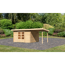 Gartenhaus-Set 'Kastrup 7' naturbelassen mit Anbaudach 574 x 222 x 333 cm