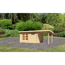 Gartenhaus-Set 'Kastrup 8' naturbelassen mit Anbaudach 604 x 220 x 333 cm