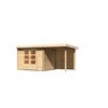 Gartenhaus aus Holz mit Überdachung