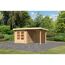 Gartenhaus aus Holz mit Gründach und Überdachung