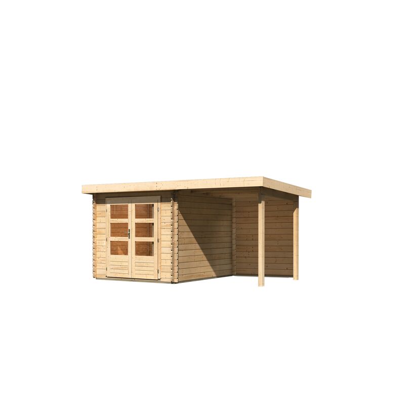 Gartenhaus aus Holz mit Überdachung