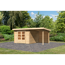 Gartenhaus-Set 'Kastrup 5' naturbelassen mit Anbaudach und Rückwand 514 x 220 x 333 cm