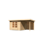 Gartenhaus-Set 'Kastrup 5' naturbelassen mit Anbaudach und Rückwand 514 x 220 x 333 cm