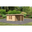 Gartenhaus-Set 'Kastrup 7' naturbelassen mit Anbaudach und Rückwand 574 x 222 x 333 cm