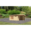 Gartenhaus-Set 'Kastrup 8' naturbelassen mit Anbaudach und Rückwand 604 x 220 x 333 cm