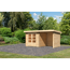 Gartenhaus-Set 'Kastrup 2' naturbelassen mit Anbaudach, Seiten- und Rückwand 454 x 217 x 273 cm