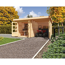 Gartenhaus-Set 'Kastrup 2' naturbelassen mit Anbaudach, Seiten- und Rückwand 454 x 217 x 273 cm