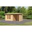 Gartenhaus aus Holz mit Gründach und Überdachung