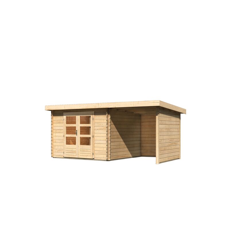 Gartenhaus aus Holz mit Überdachung