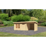 Gartenhaus-Set 'Kastrup 8' naturbelassen mit Anbaudach, Seiten- und Rückwand 604 x 220 x 333 cm