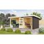 Gartenhaus-Set 'Kastrup 2' terragrau mit Anbaudach und Rückwand 255 x 217 x 273 cm