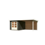 Gartenhaus-Set 'Kastrup 4' terragrau mit Anbaudach und Rückwand 255 x 222 x 333 cm
