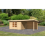 Gartenhaus-Set 'Kastrup 7' naturbelassen mit Anbaudach und Rückwand 674 x 222 x 333 cm