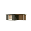 Gartenhaus-Set 'Kastrup 7' terragrau mit Anbaudach und Rückwand 674 x 222 x 333 cm