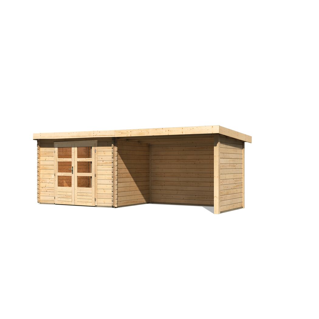 Gartenhaus aus Holz mit Überdachung