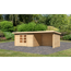 Gartenhaus-Set 'Kastrup 7' naturbelassen mit Anbaudach, Seiten- und Rückwand 674,5 x 222 x 333 cm