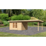 Gartenhaus-Set 'Kastrup 7' naturbelassen mit Anbaudach 774 x 222 x 333 cm