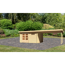 Gartenhaus-Set 'Kastrup 8' naturbelassen mit Anbaudach 804 x 220 x 333 cm