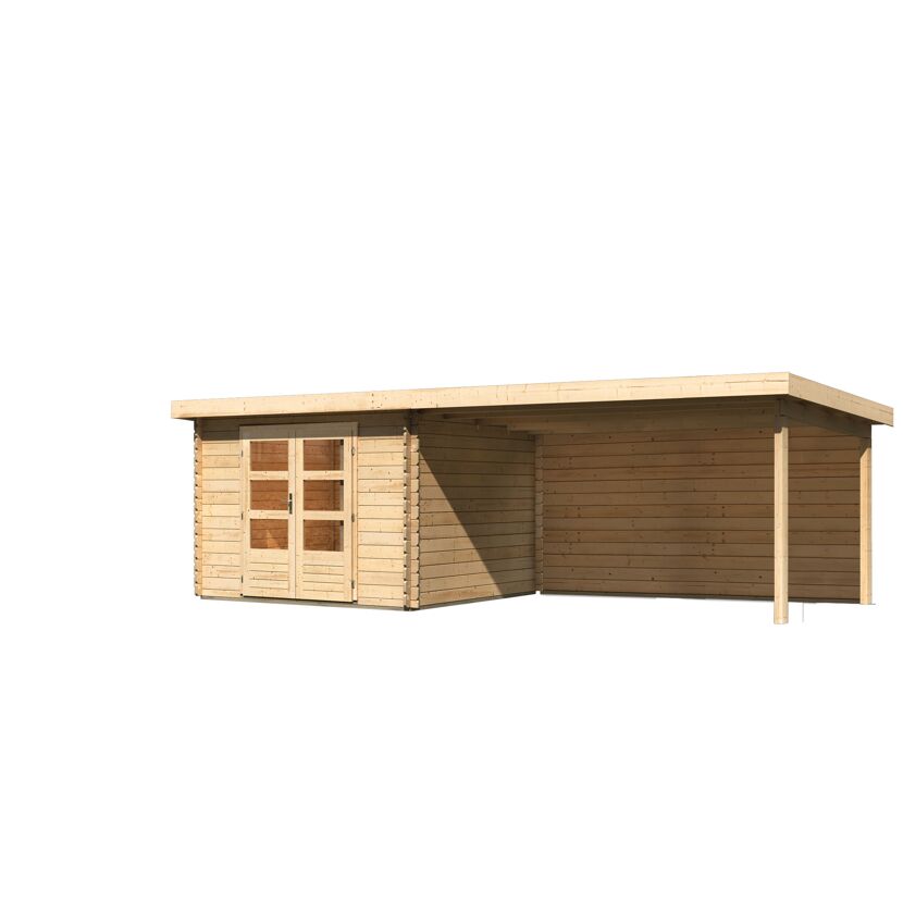 Gartenhaus aus Holz mit Überdachung