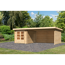 Gartenhaus-Set 'Kastrup 4' naturbelassen mit Anbaudach, Seiten- und Rückwand 654 x 222 x 333 cm