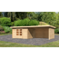Gartenhaus-Set 'Kastrup 7' naturbelassen mit Anbaudach, Seiten- und Rückwand 774 x 222 x 333 cm