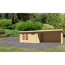 Gartenhaus-Set 'Kastrup 8' naturbelassen mit Anbaudach, Seiten- und Rückwand 804 x 220 x 333 cm
