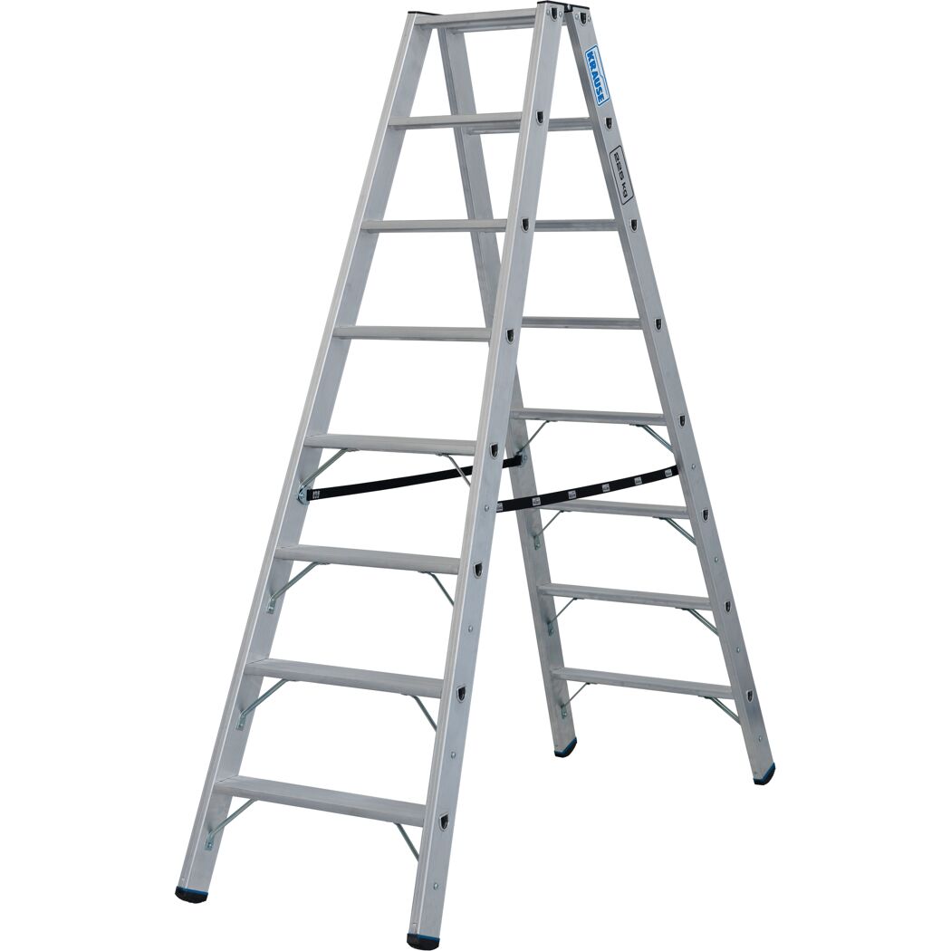 Ausgeklappte Alu-Doppelleiter