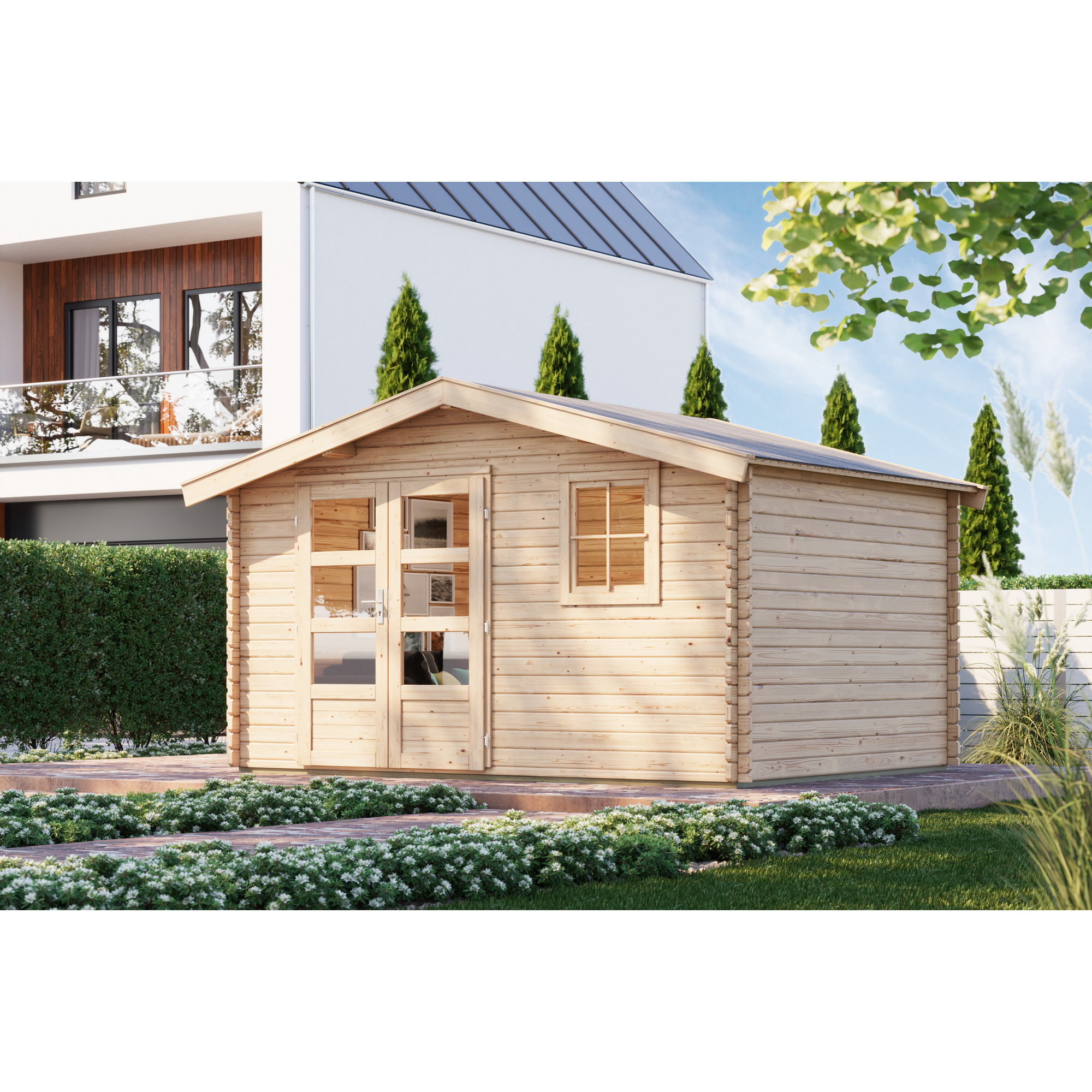 Gartenhaus 'Selsingen 5' naturbelassen 407 x 241 x 320 cm