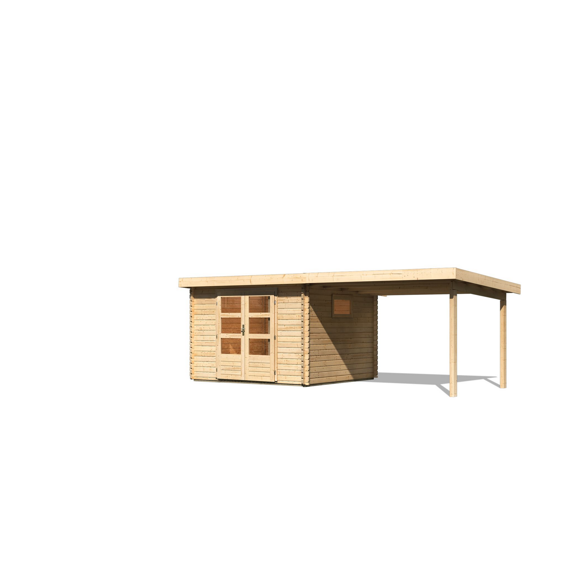 Gartenhaus aus Holz mit Überdachung