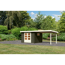 Gartenhaus-Set 'Ahrensburg 3' terragrau mit Anbaudach 614,5 x 217 x 333 cm