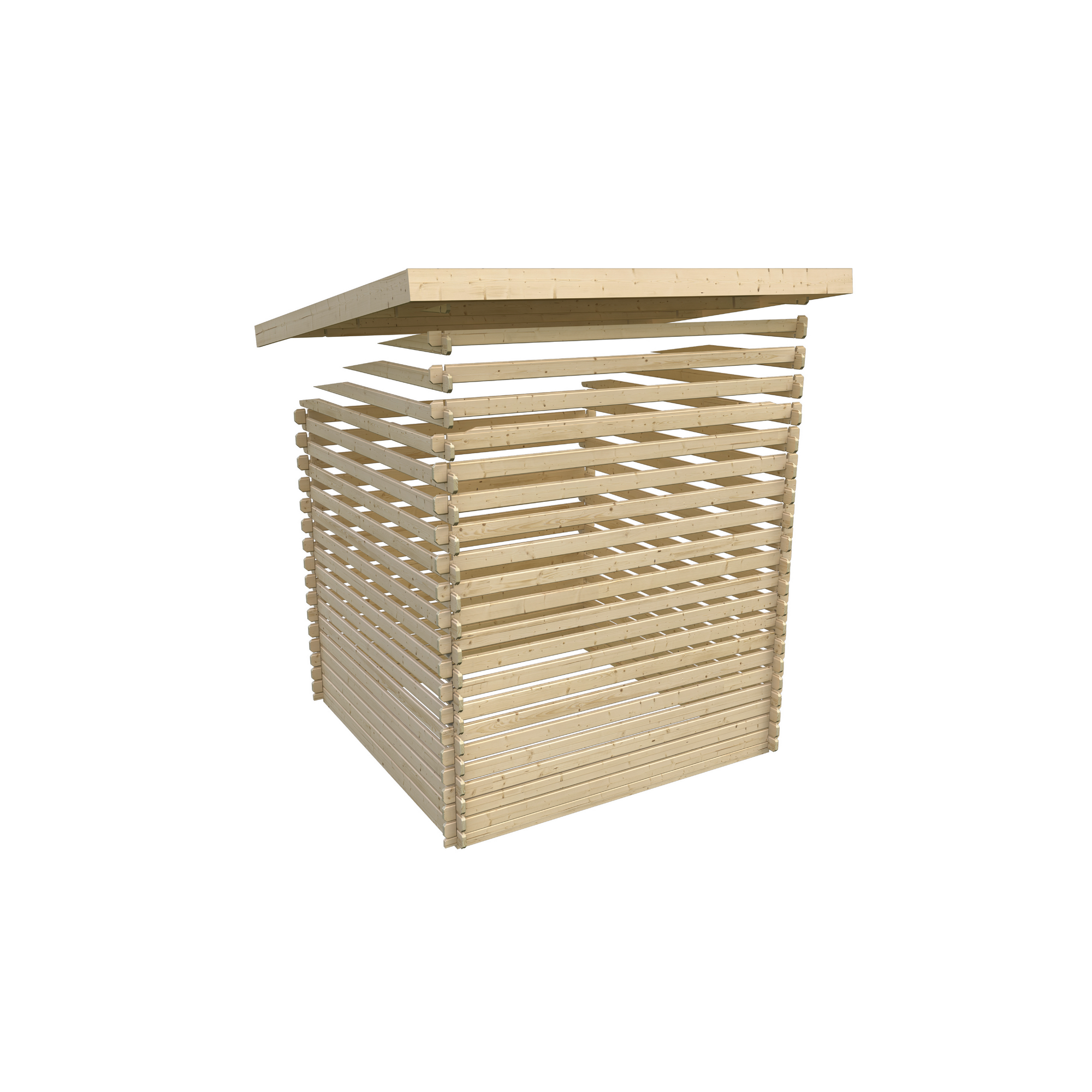 Gartenhaus-Set 'Ahrensburg 3' terragrau mit Anbaudach 614,5 x 217 x 333 cm
