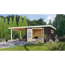 Gartenhaus-Set 'Ahrensburg 5' terragrau mit Anbaudach 706 x 217 x 333 cm