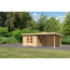 Gartenhaus-Set 'Ahrensburg 3' naturbelassen mit Anbaudach und Rückwand 616,5 x 217 x 333 cm