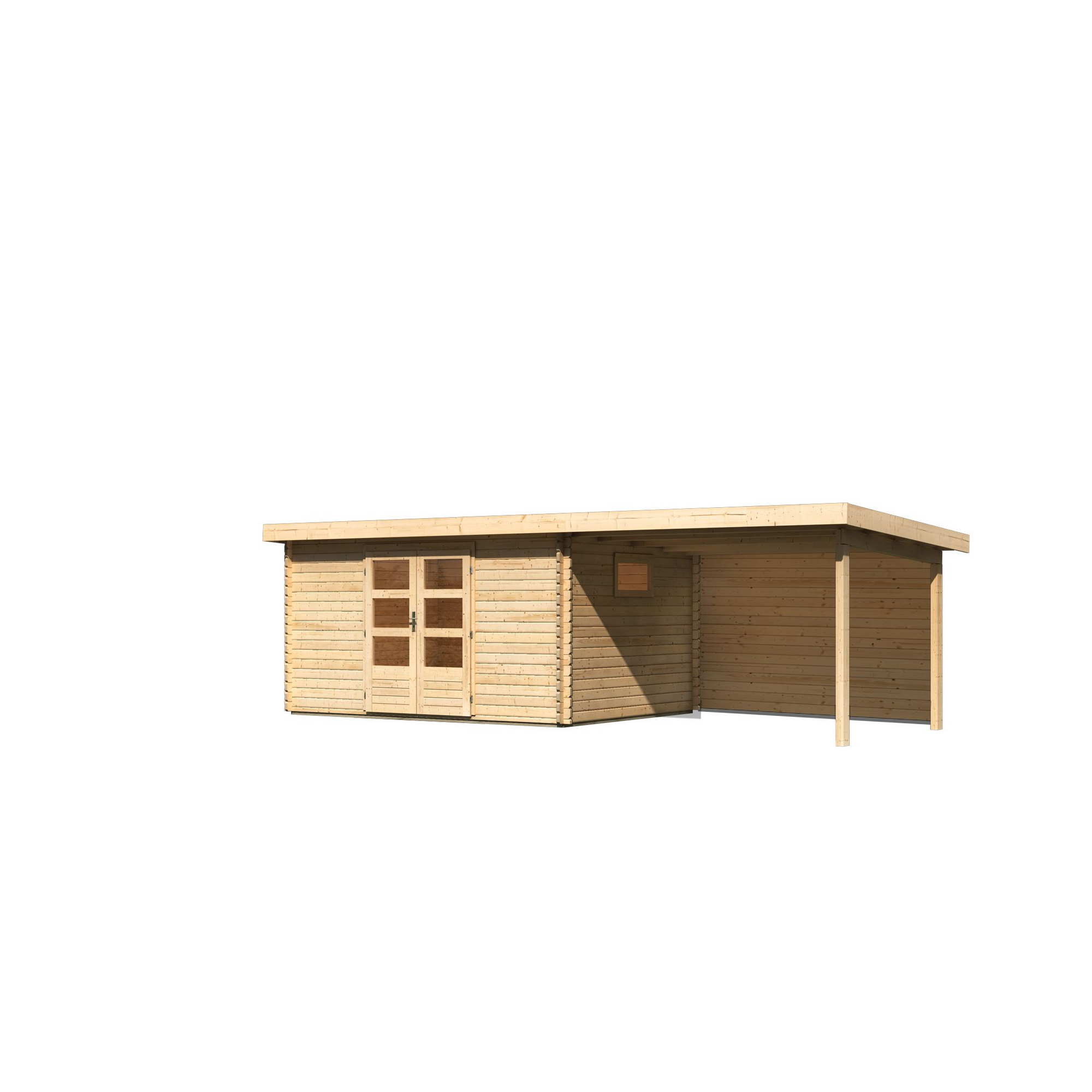 Gartenhaus aus Holz mit Überdachung