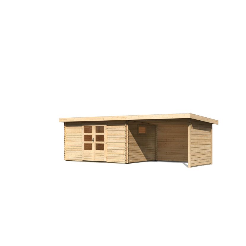 Gartenhaus aus Holz mit Überdachung