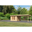 Gartenhaus-Set 'Ahrensburg 3' naturbelassen mit Anbaudach 716,5 x 217 x 333 cm