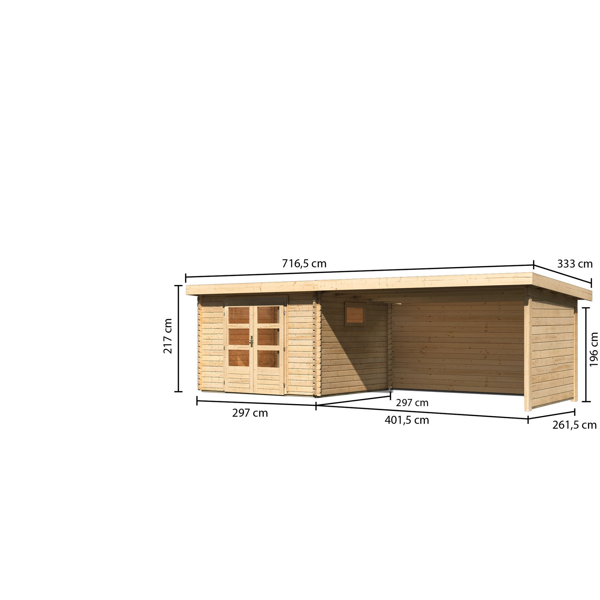Gartenhaus aus Holz mit Maßen